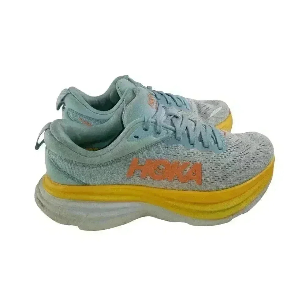 Hoka One One Sneaker Shoes Womens Multicolor 7B Bondi 8 Athletic Lace Up Mesh